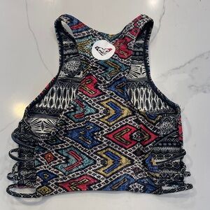 Colorful Geometric Patterned Crop Top